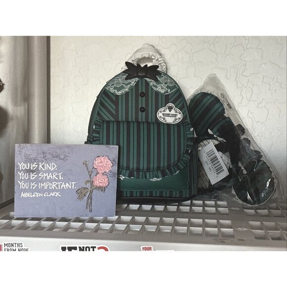 NWT Loungefly Disney Haunted Mansion Ghost Host Backpack Ears Set Halloween